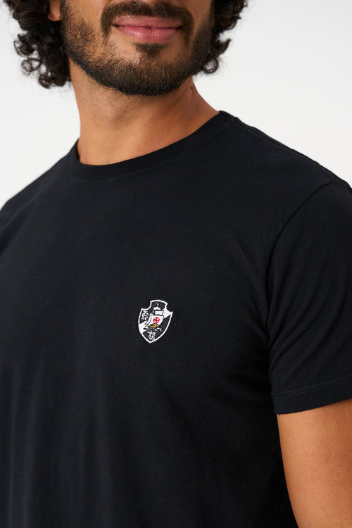 T-SHIRT BORDADO VASCO - PRETO